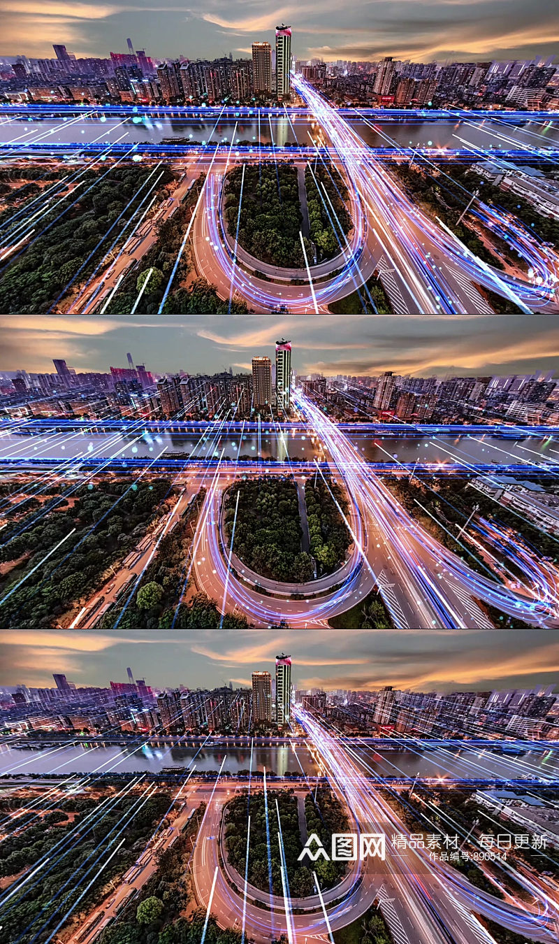 科技城市城市发展城市交通光束素材