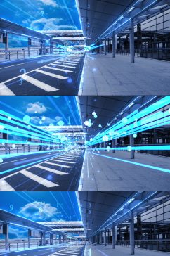 科技城市城市交通光束粒子