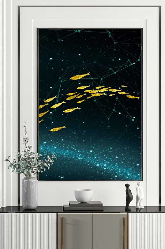 星空鱼梦幻华丽装饰画
