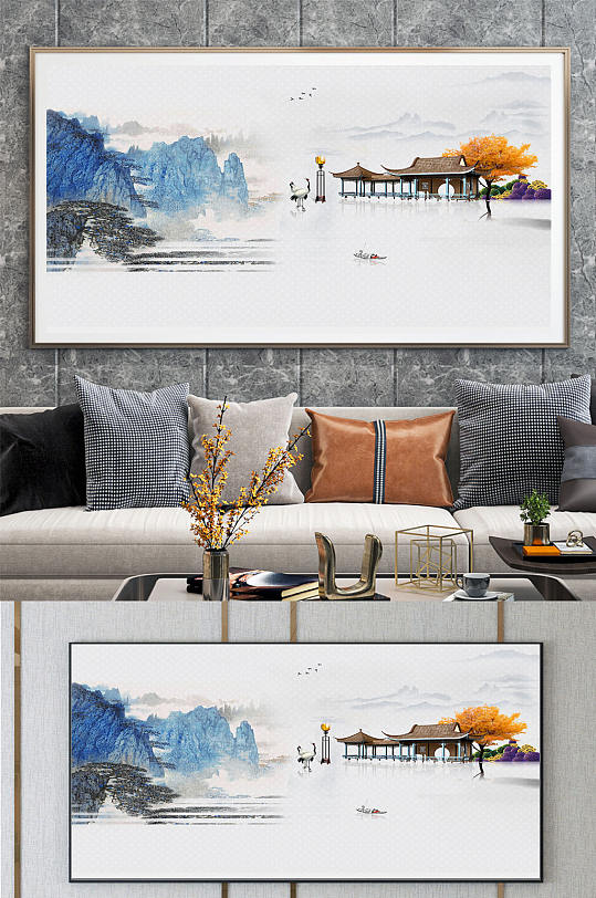 艺术江南山水装饰画-众图网