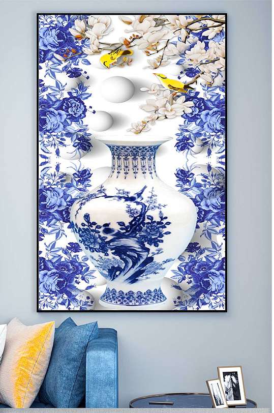 青花瓷现代装饰画