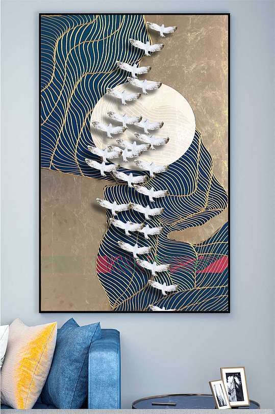 飞鸟抽象现代装饰画