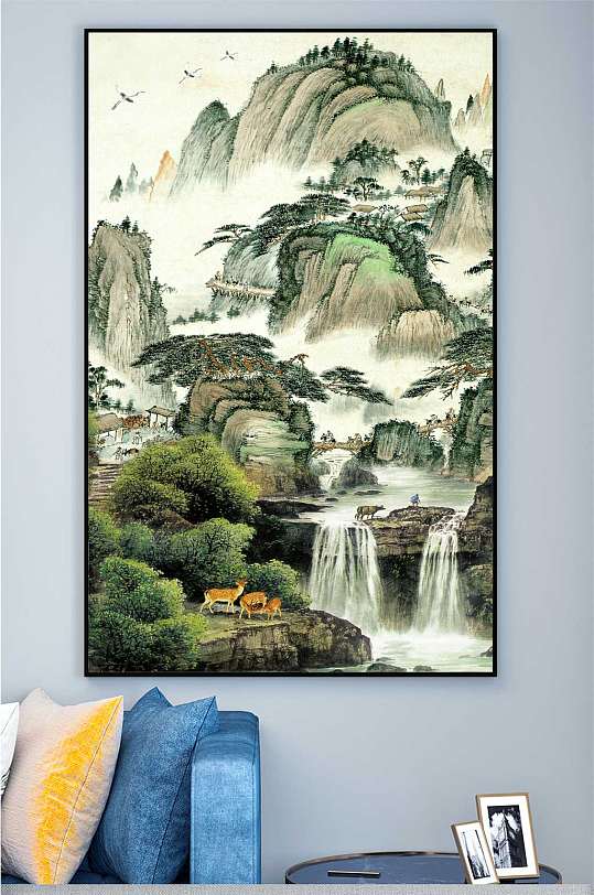 山水景色大气中式装饰画