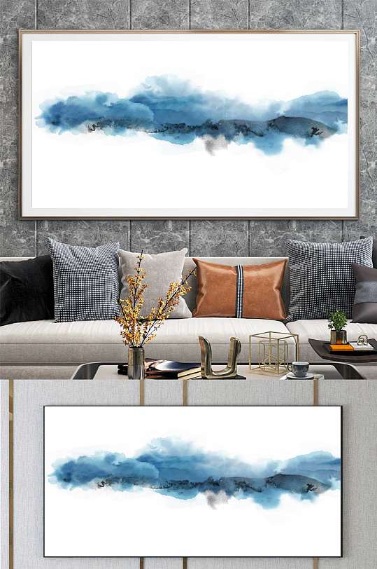 烟墨艺术水彩抽象装饰画-众图网