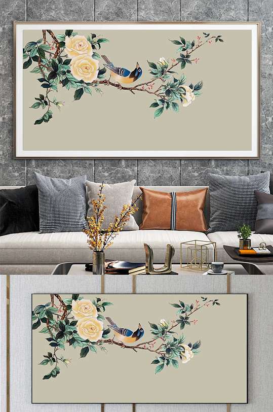 中国风复古花鸟图装饰画图图吧-众图网