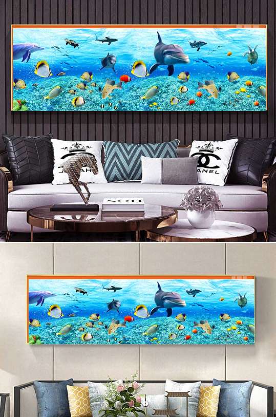 卡通装饰画海底世界-众图网
