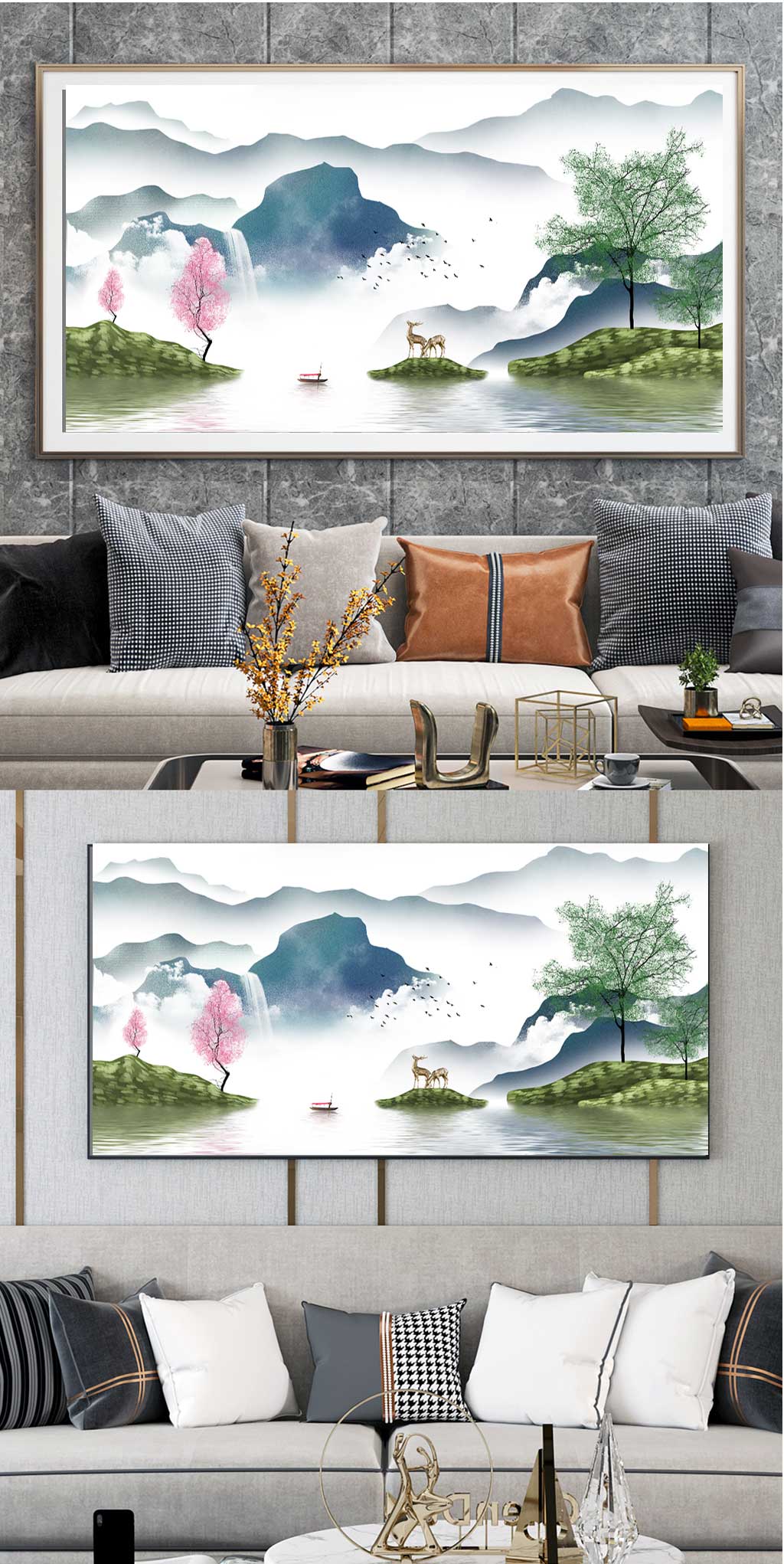意境山水水墨山水畫素材