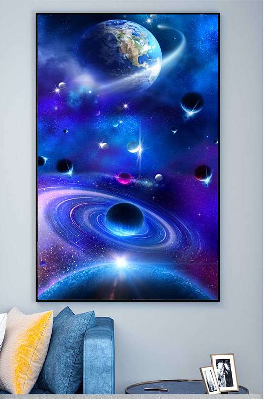 梦幻星空走廊装饰画-众图网