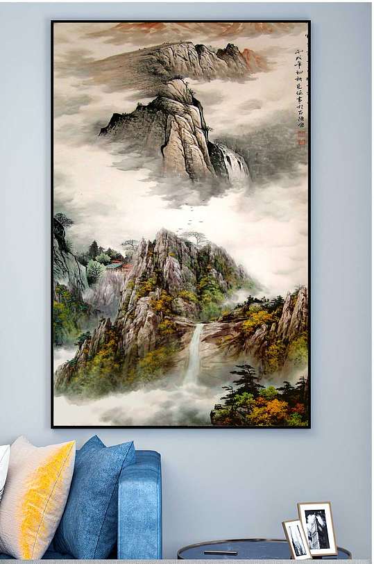 水墨山水玄关装饰画