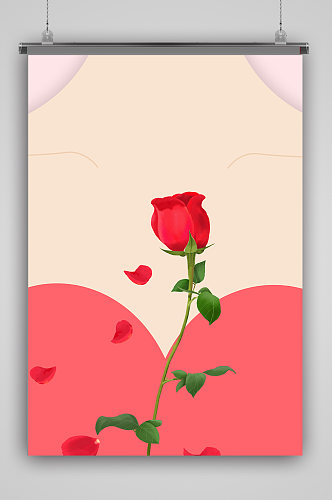浪漫玫瑰妇女节背景素材