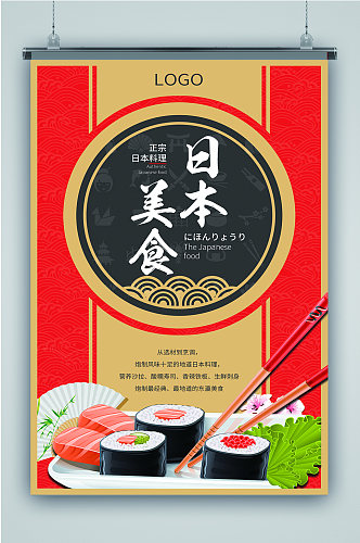正宗日本美食日式料理海报