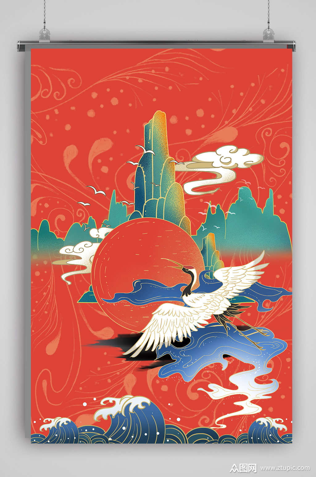 怀旧国潮海报背景