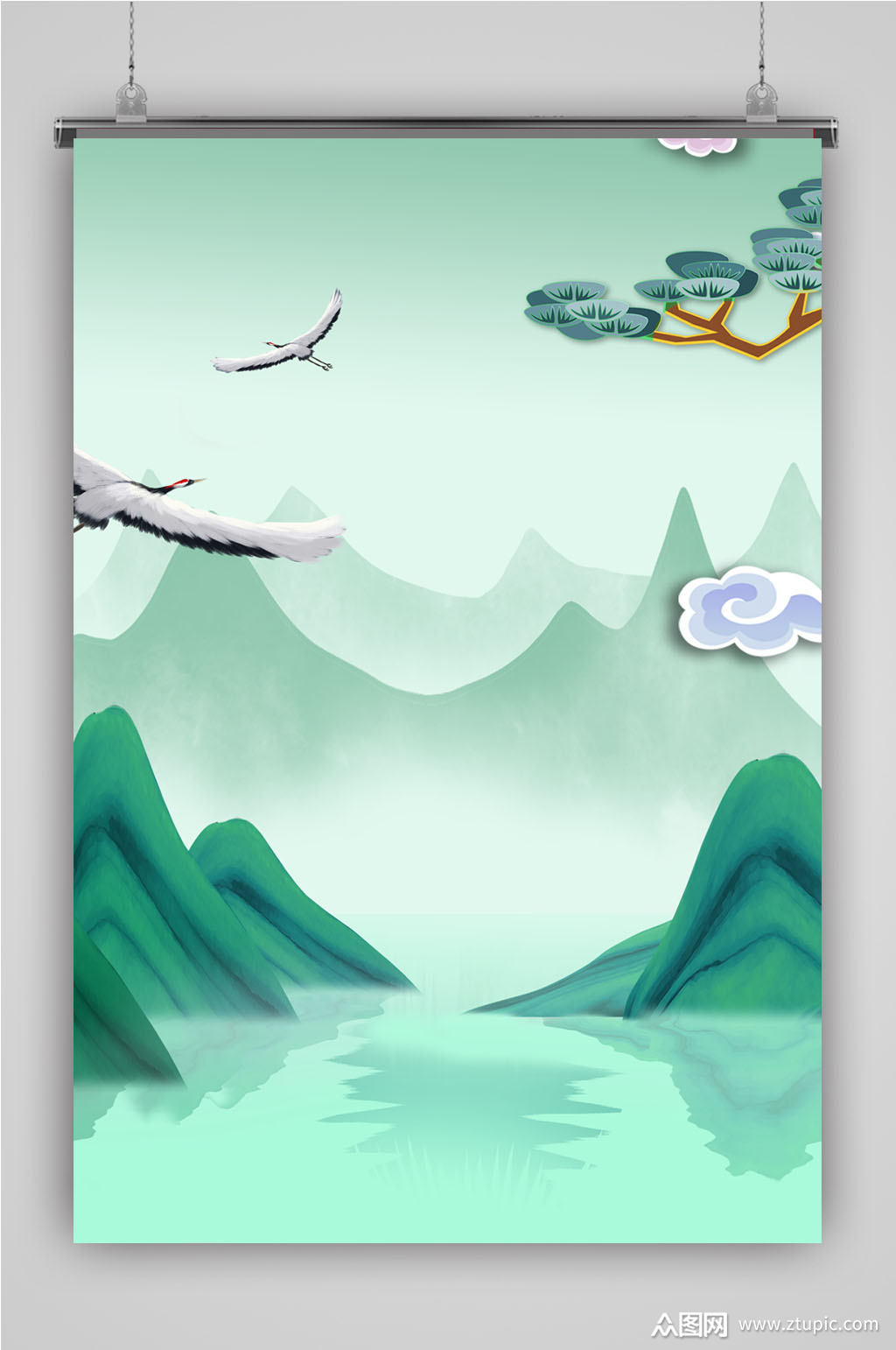 中国风鹤背景素材