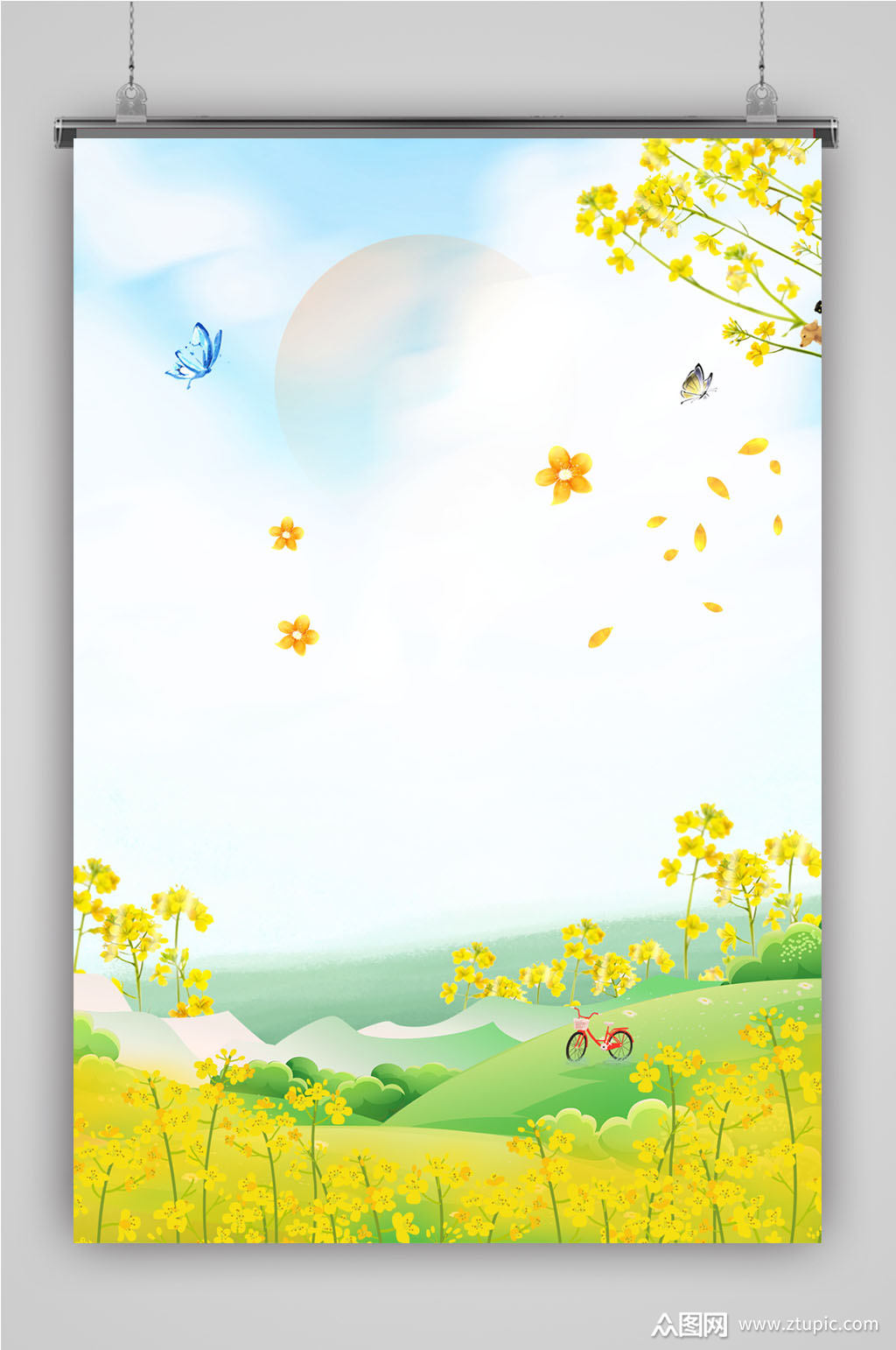 油菜花节春天背景模板下载-编号79193-众图网