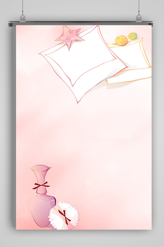 简约粉色情书背景-众图网