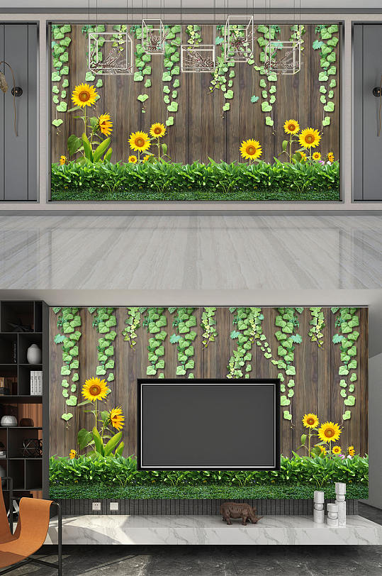 绿色植物藤蔓背景墙