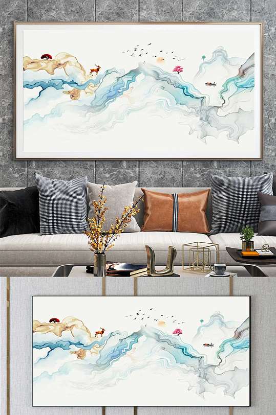 国画山水装饰画-众图网