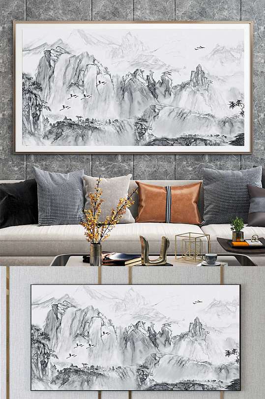 高山飞鸟装饰画-众图网