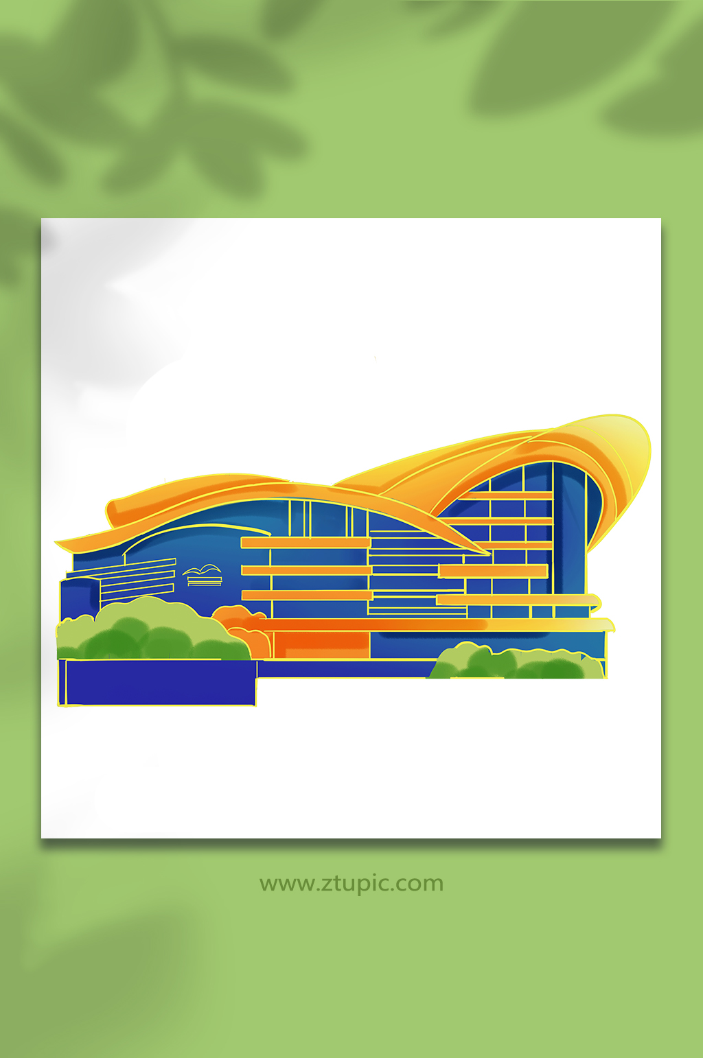 香港会展中心建筑元素插画素材