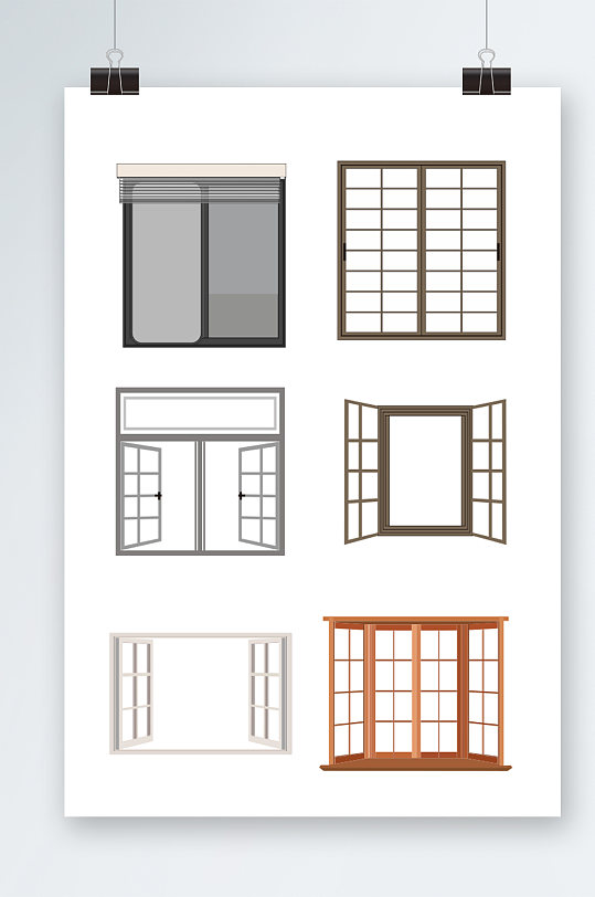 窗户免扣矢量效果图