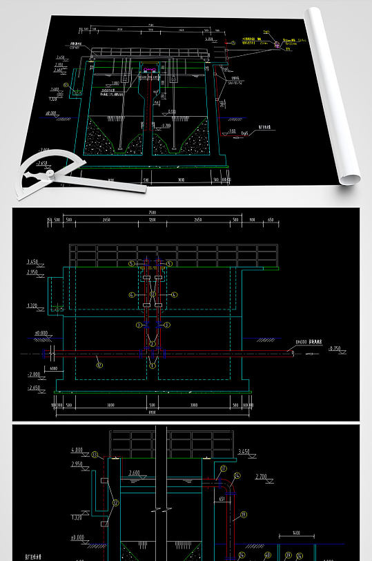 沉砂池设计图纸CAD
