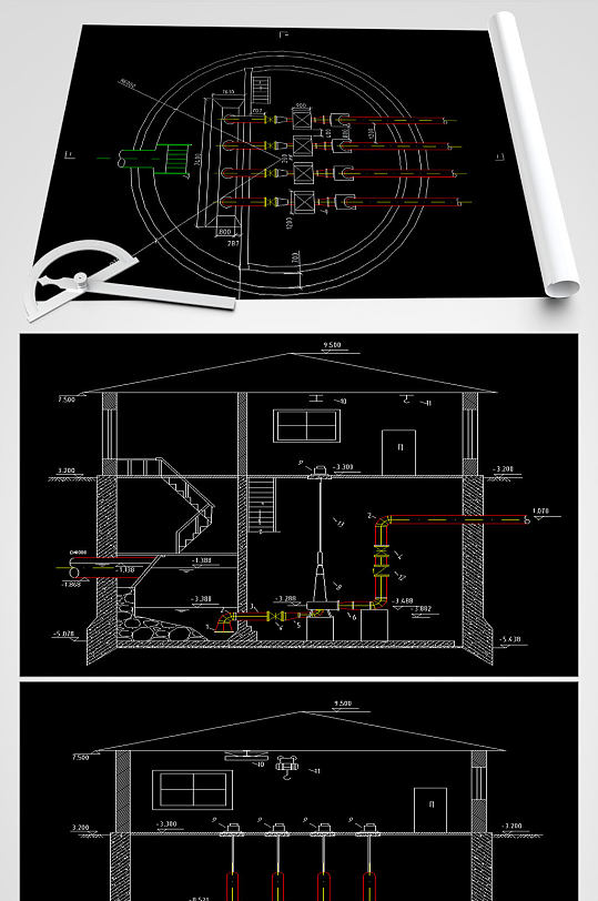 污水泵房布置图CAD