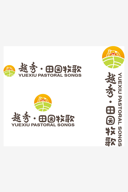 越秀田园牧歌田园风格logo-众图网