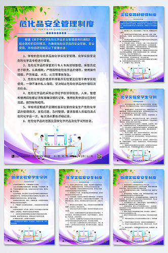 简约大气实验室安全管理制度海报展板