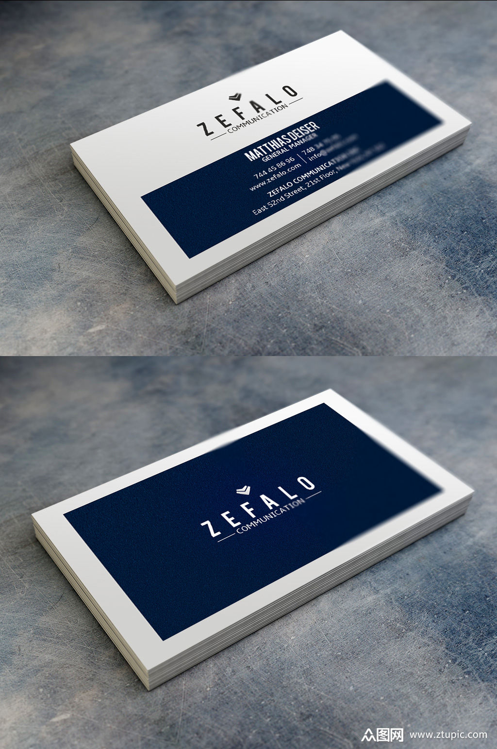 简约蓝色大气名片