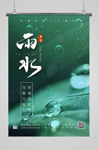 24节气之雨水宣传海报