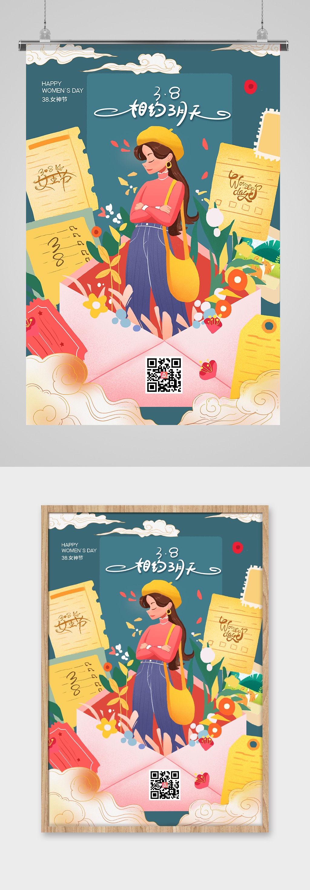 唯美时尚大气妇女节海报素材