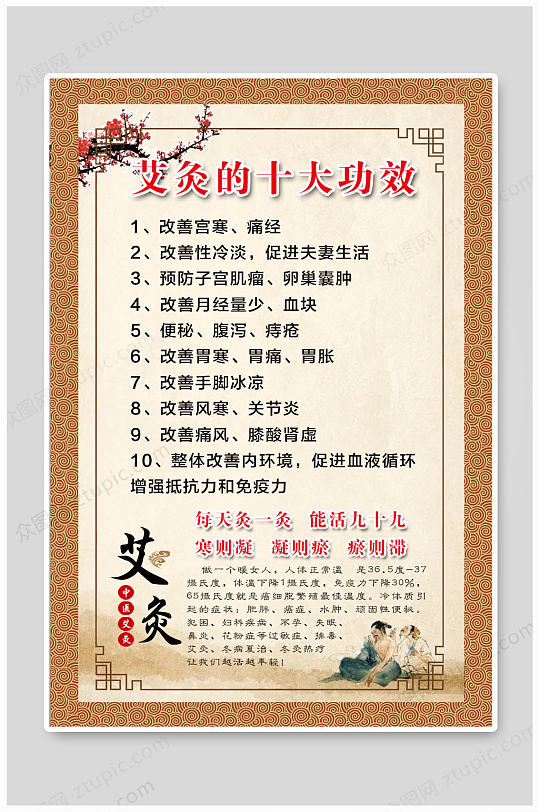 艾灸的10大功效 展板