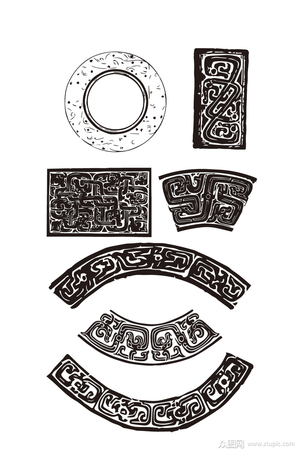 矢量图案仿古图案素材