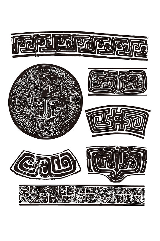 图案古代花纹仿古花纹古纹回纹边框底纹神兽徽章战旗素材立即下载瓶纹