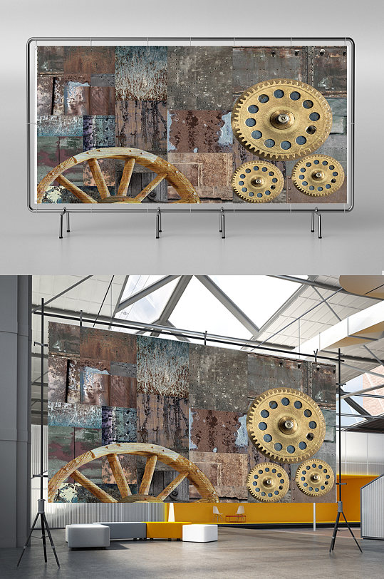 机械工业朋克风背景-众图网