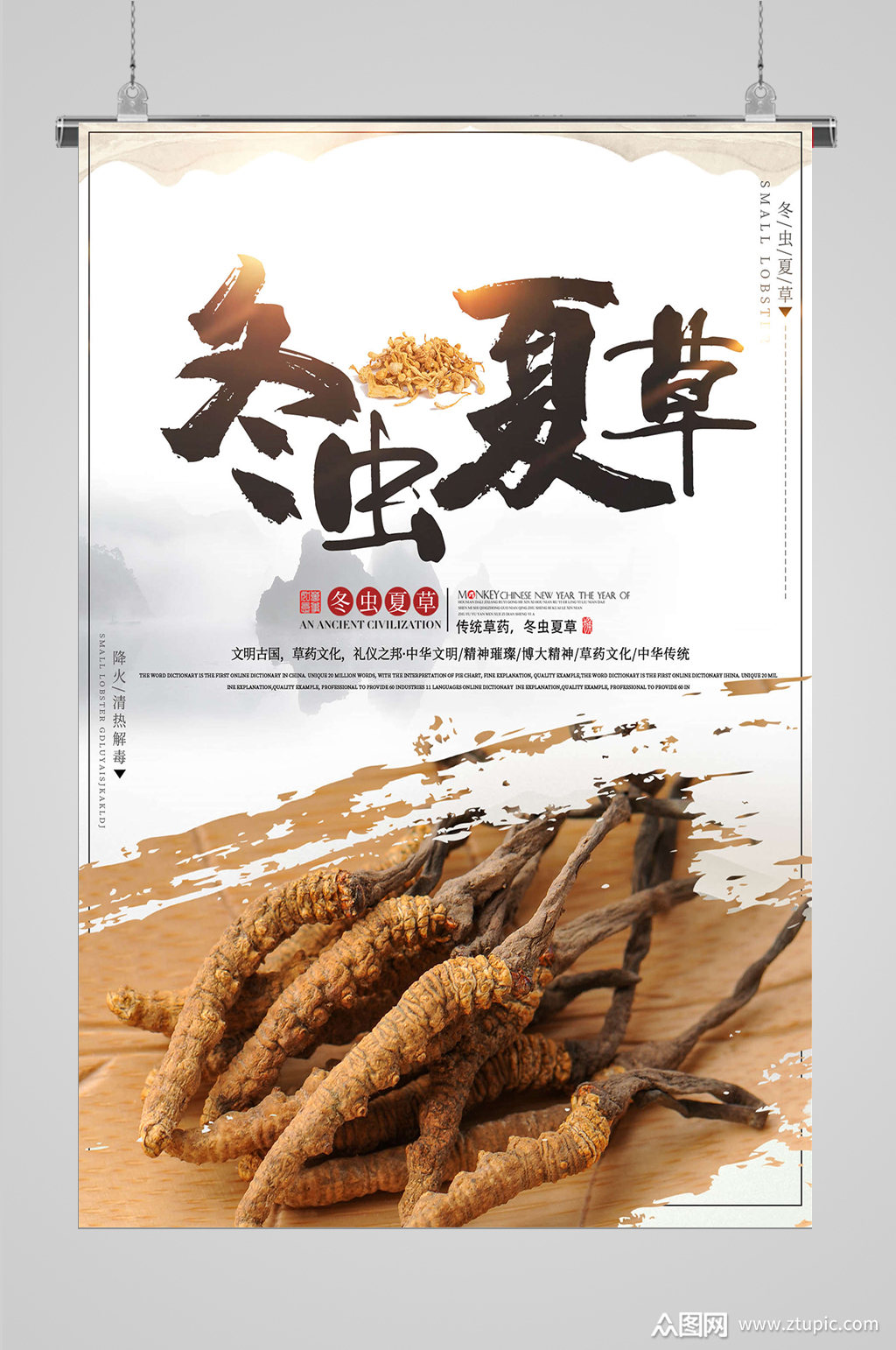 冬虫夏草海报设计素材免费下载,本作品是由dd56413上传的原创平面广告