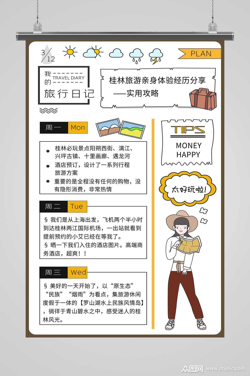 旅游指南饮食计划模板下载-编号489124-众图网