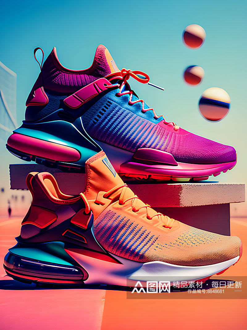 运动鞋写实摄影AI数字艺术素材