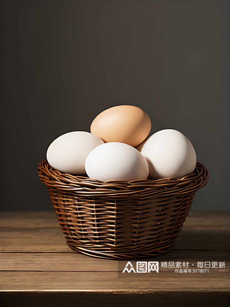 AI数字艺术一篮鸡蛋写实摄影图素材