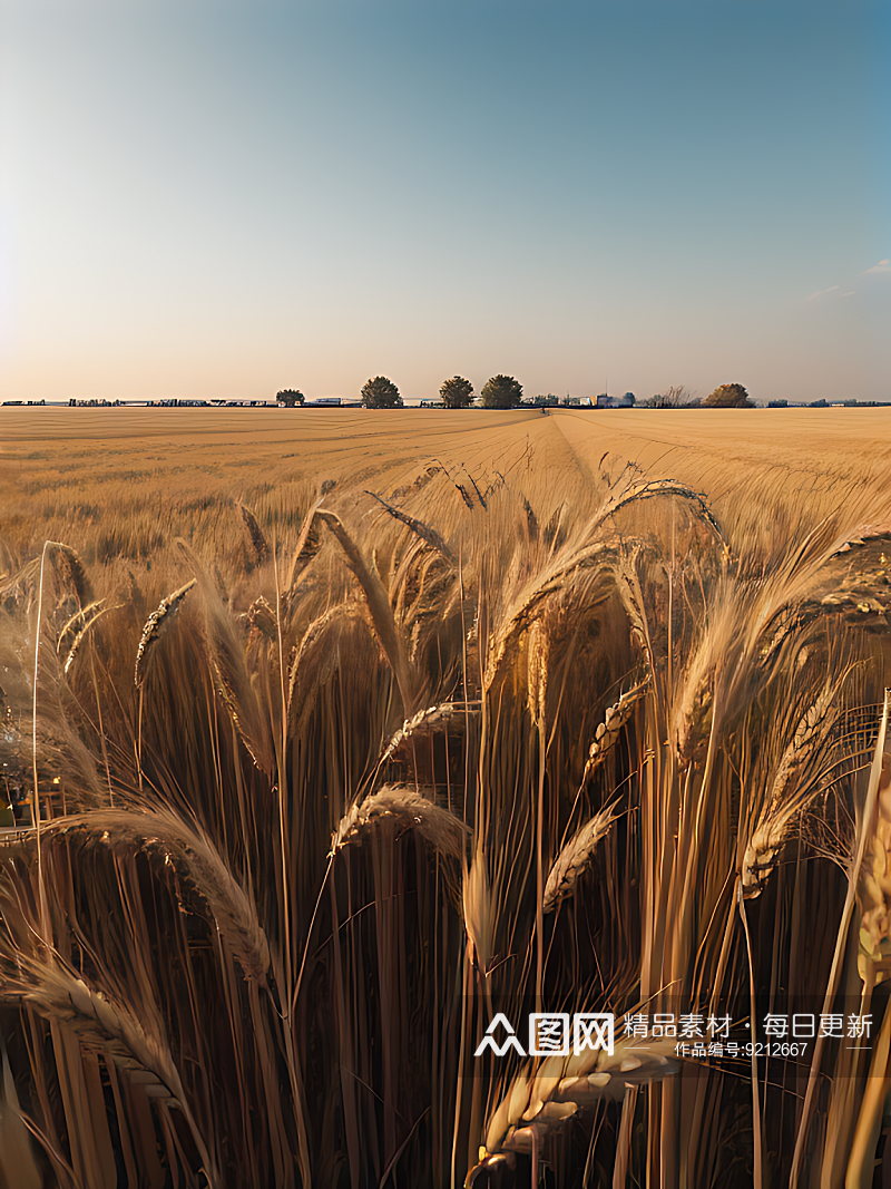 麦穗农作物写实摄影AI数字艺术素材