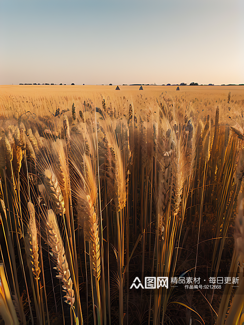 麦穗农作物写实摄影AI数字艺术素材