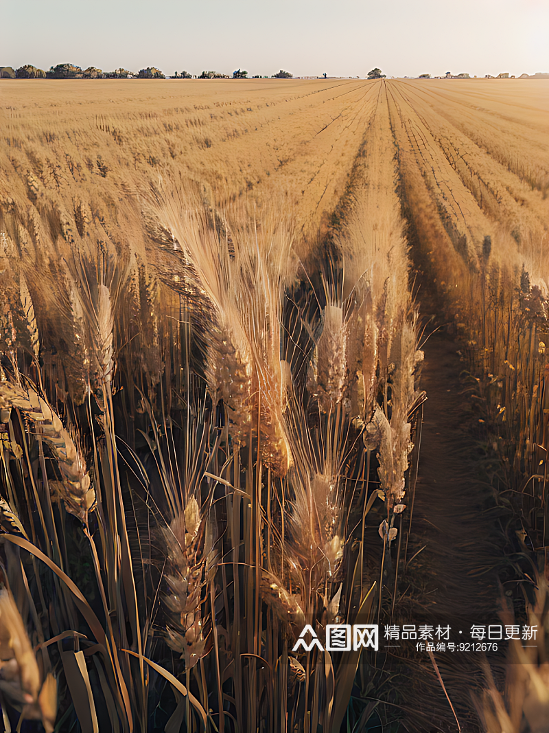 AI数字艺术麦穗农作物写实摄影素材