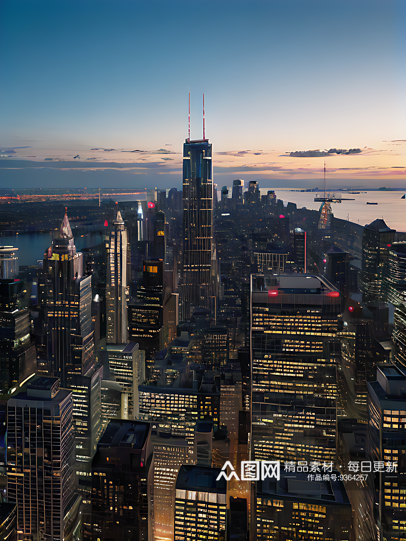 都市的高楼建筑写实摄影AI数字艺术素材
