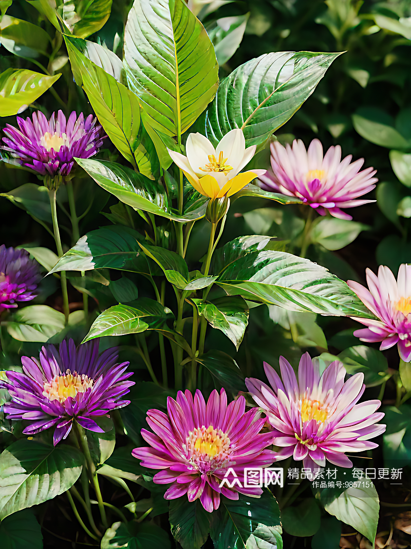 写实风春天盛开的花朵AI数字艺术素材