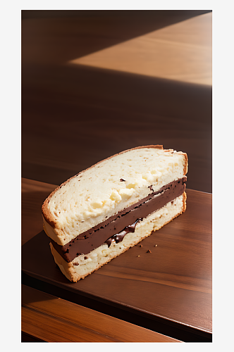摄影风巧克力色奶油夹心AI数字艺术