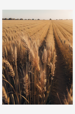 AI数字艺术麦穗农作物写实摄影