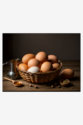 生鸡蛋写实摄影AI数字艺术