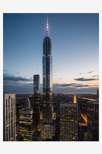 都市的高楼建筑写实摄影AI数字艺术