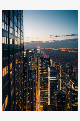 都市的高楼建筑写实摄影AI数字艺术