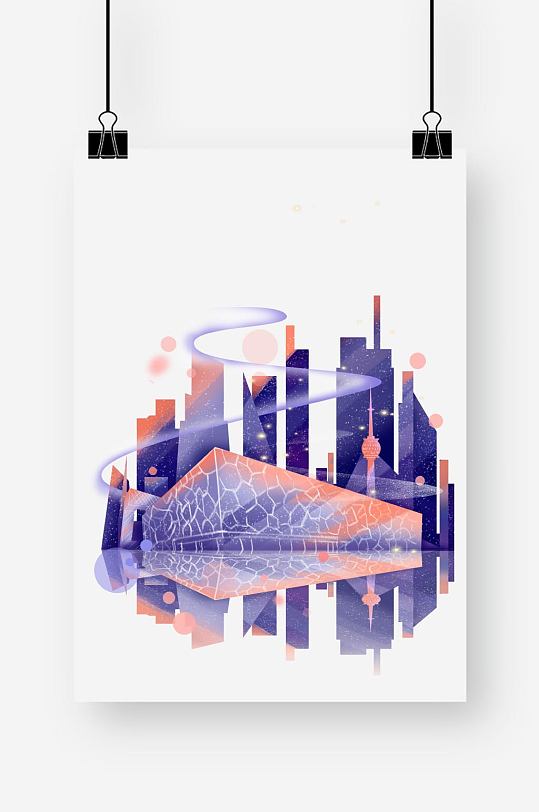 彩色北京地标水立方